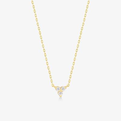 China 18K goud Zircon hanger zilveren ketting trio diamant kubische Zircon ketting Te koop