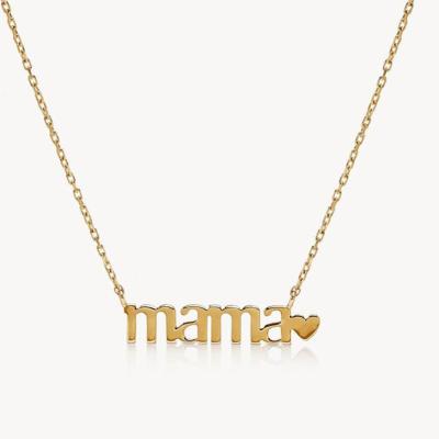 China 26mm 18K Gold Plated Necklace MAMA Heart Necklace For Ladies' Day for sale