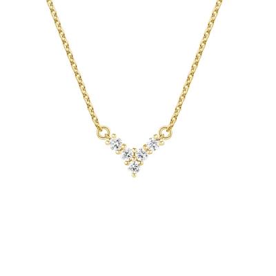 China 18K goud geplatte V-vormige sieraden voor vrouwen 925 Sterling zilveren ketting Te koop