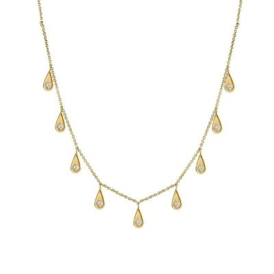 China Handmade White Cubic Zircon Teardrop Necklaces for Women Jewelry for sale