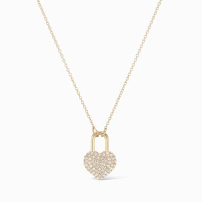 Cina Moderno Dorato 925 Sterling Argento Cuore Medaglione Incantatore Pendente Colletto in vendita