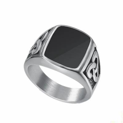 China Black Enamel Mens Stainless Wedding Bands Size 5 - 10 Stainless Steel Wedding Band for sale