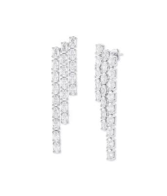 Chine Tennis ovale Boucles d'oreilles en zircon blanc pour femmes bijoux de luxe à vendre