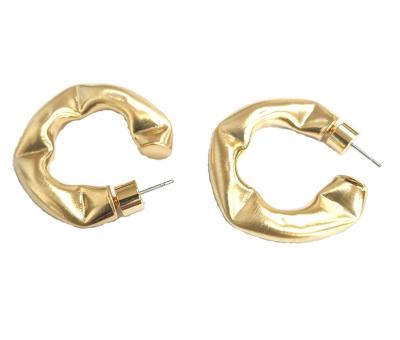 China Customize Thick Brass Hoop Earrings Polished Small Brass Hoop Earrings for sale