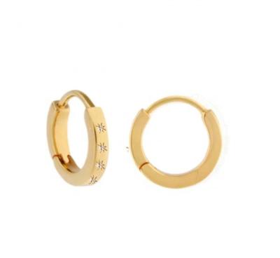 China Stylish EARRINGS 14K Gold Vermeil Star Set Diamond Hugging Hoops for Effortless Style for sale