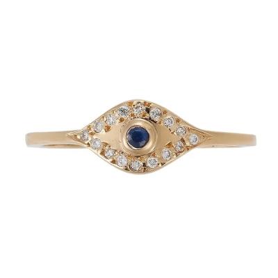 China 925 Sterling Silber Evil Eye Diamant Band Ring mit Silberplattierung Klassiker zu verkaufen