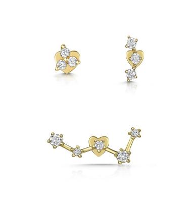 Китай OEM Constella Stud Earrings 925 18k Белое золото продается