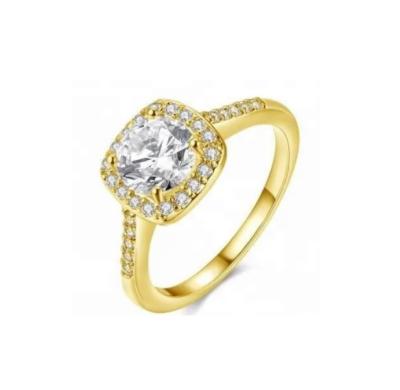 China Diamond 18K Gold Plated Rings Size 5 - Size 10 Women Engagement Ring for sale