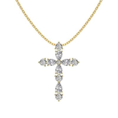 China Customize 925 Sterling Silver Cross Necklace 18k Silver Cross And Chain Ladies for sale