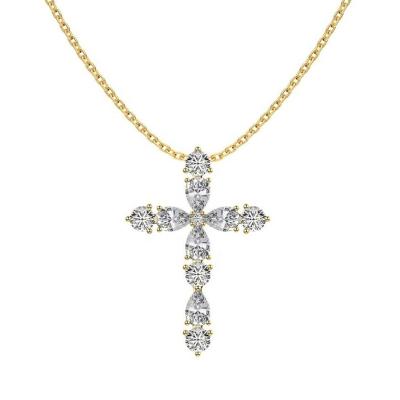 China Customize 925 Sterling Silver Cross Necklace 18k Silver Cross And Chain senhoras à venda