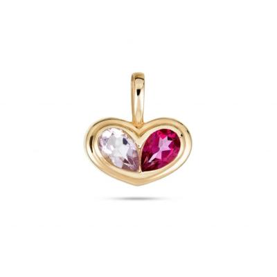 China Valentine Days Gift Colorful Heart Shaped Gemstone Pendant Necklaces For Engagement for sale