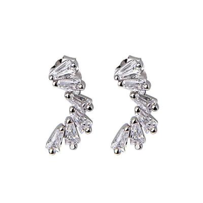 Chine Zirconia Ear Studs for Women's Vermeil Jewelry Iced Out Earrings à vendre