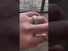 Fashion Unisex Rolling Rings Domed Diamond Band Wide Gold Plated Sterling Silver Rings