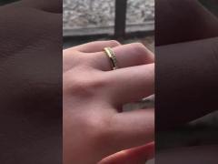 18K Gold Plated 925 Sterling Silver Three Micro Pave Heart Ring for Women and Elegant