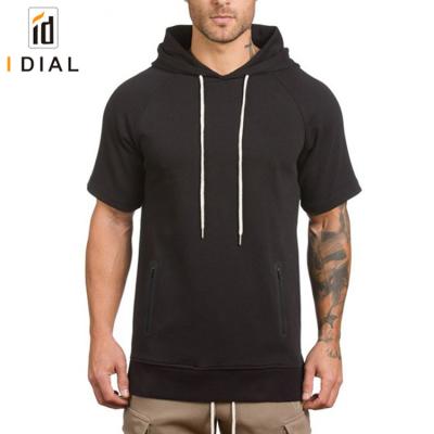 China Anti-pilling new fashion tops mask simple compression custom men's short sleeve hoodies for wholesale for sale