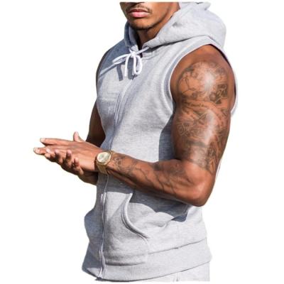 China Anti-pilling 2019 wholesale new summer fashion tops 100% polyester sleeveless hoodies for men for sale