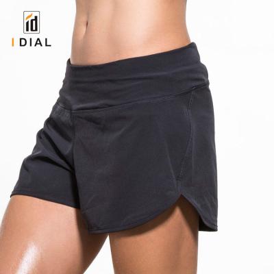 China 2018 Wholesale Anti-Wrinkle 100% Polyester Women Gym Sweat Running Shorts With Back Zipper Pocket for sale