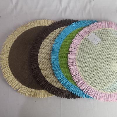 China High quality cheap PAPER CLOTH round woven round table mats ROPE place mat baby kids kids place mats for dining table for sale