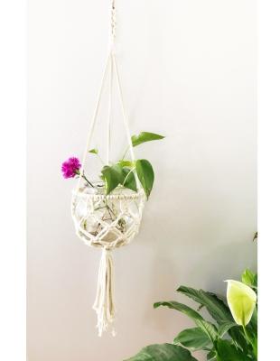 China Hanging Fabric Macrame Planter Basket Plant Hanger Home Decor for sale