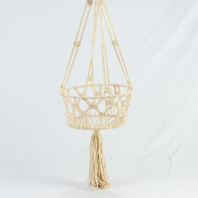 China Hanging Garden Rope Basket Garden Decor Around Potted Glass Vase Mini Plant Greenhouse Macrame Flower Hanging Pot Holder for sale