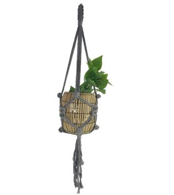 China Hanging Fabric Macrame Plant Hanger Planter Basket Cotton Rope for sale