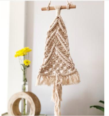 China Cotton Rope Macrame Christmas Tree Shaped Cotton Rope Hanging Decoration for sale