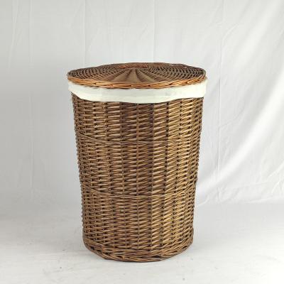 China Storage Brown White Black Wicker Round Oval Rectangle Laundry Hamper Basket With Lid Bathroom Storage for sale