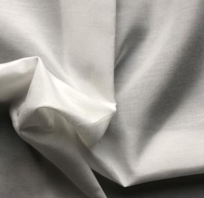 China Breathable Men Shirt Women Dress Factory Dyed White Greige Woven Apparel Fabric 14mm 30 70 Cotton 64GSM 140cm Width Silk Cotton Fabric for sale