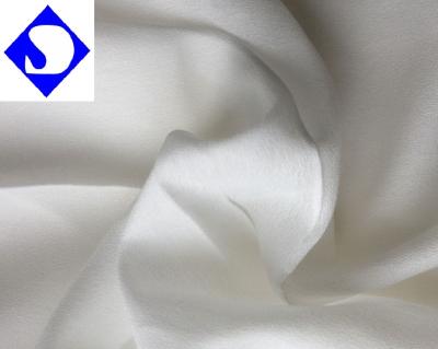 China Breathable Dress Shirt Apparel Factory Dyed White Greige 30 70 Cotton 53GSM 114cm Width 13.5mm Woven Silk Cotton Georgette Fabric for sale