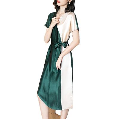 China OEM ODM Breathable Satin Summer Custom Made Quilting Acetic Casual Dresses For Women Fashionable for sale