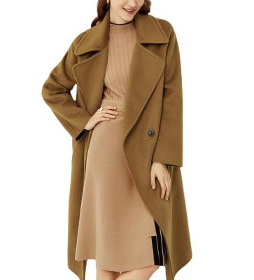 China OEM ODM Striper Coat Breathable Custom Casual Thick Women Spring Coat Wool Cashmere Coat 2021 for sale