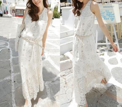 China OEM ODM Breathable Custom Dress Boho Lace Casual White Bohemian Dress for sale