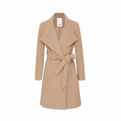 China Custom Made Simple Warm Oblique Placket Selling OEM ODM Fashionable Woolen Coats Windproof Style Long For Women for sale