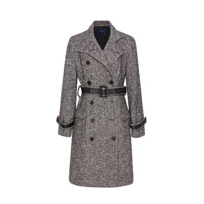 China Custom Classic Herringbone Autumn Clothing Manufacturers OEM ODM Long Wool Women Winter Windproof Coat for sale