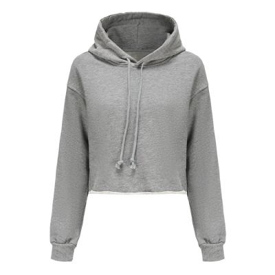 China OEM ODM Selection Top Quality Breathable Custom Stylish Shorts Fashion Gray Fitted Hoodies For Women for sale