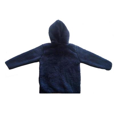 China Breathable High Quality Baby Boy's Hooded Cashmere Coral Zipper Shirt for sale