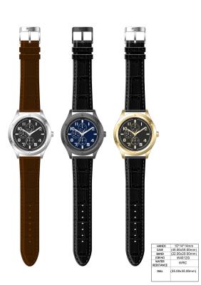 China Leather Strap Quartz Watch With Alloy Case, Japan Movement 3ATM Waterproof for sale