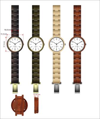 China Hot Selling  Wooden Watch With Japan Movement 3ATM Water Resistant for sale