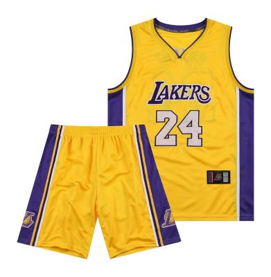 China Antibacterial Cheap Custom Made Team Logo Sports Embroidery Tank Tops V-Neck Vest Men All Star American Basketball Lakers Tank Top for sale