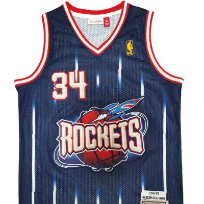 China 23# James Warriors Antibacterial Basketball Uniform Curry Rocket 30 34 Retro Embroidered Sports Invest Tank Top Basketball Tank Top for sale