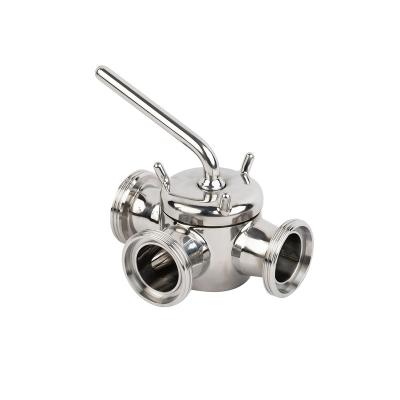 China General Meinuox Sanitary Stainless Steel 3 Way Tap Valve for sale