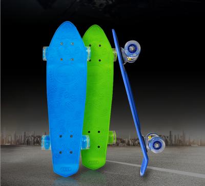 China Colorful PP+Aluminum+PU Fish Skate Plastic Board 22 Inch PU Wheel Skateboard For Kids for sale