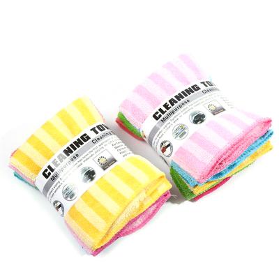 China Disposable Hot Selling Ultrafine Colored Fiber Tape Cloth, 5 Packs, Absorbent, Non-Greasy, Easy To Clean Dish Cloth for sale