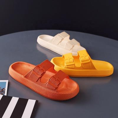 China Cushioning Double Flat Buckle Straps PVC And Slides Outdoor Slippers For Men's Sandals Hot Selling Open Toe Women Fashion Summer Slippers for sale