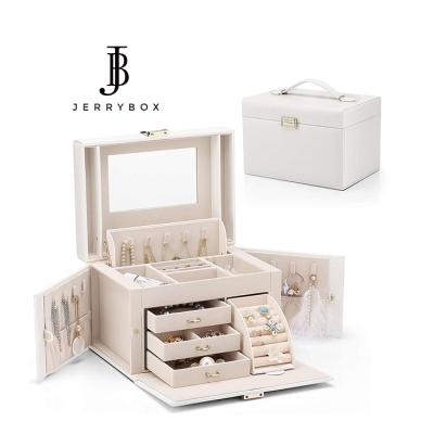 China Leather Jewelry Drawer Velvet PU Jewelry Box Organizer for sale