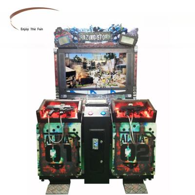 China Coin Pusher Powerful Razing Storm Game Shooter Arcade Machine Two Players for sale