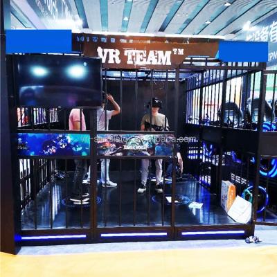 China Guangzhou Virtual Reality VR Fighting Battle Arcade 9dvr 4 pessoas Multiplayer Grande Família Shooting Zombie Room jogos à venda