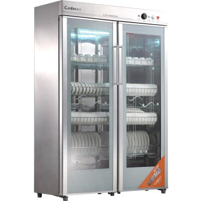 China Hotel School Restaurant Tableware Vertical Towel Clothes Stainless Steel Rack Disinfection Cabinet for sale