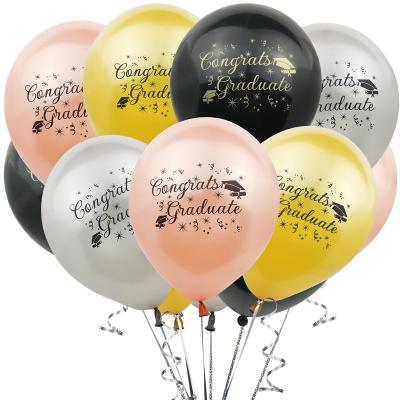 China Party Dress Up Graduation Decorations Balloons Congratulations Latex Graduates Printed Confetti Balloons Congratulations Graduates Balloons for sale