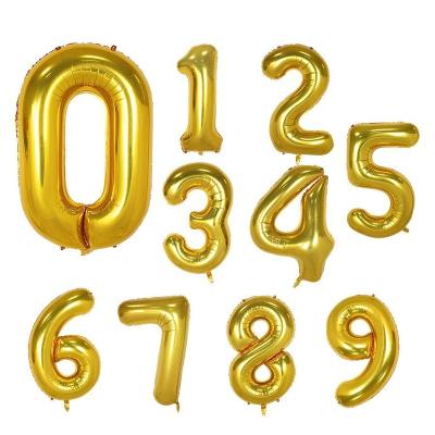 China Festival Decoration 32 Inch Multicolor Number Figure Balloons Foil Mylar Film Balloons New Year Engagement Birthday Party Balloons for sale